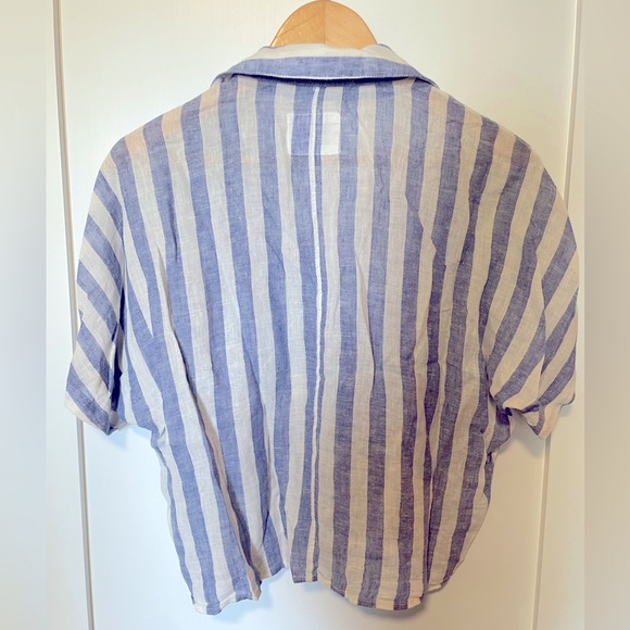 Rails | Thea Tie-Front Striped Linen Blouse - Picture 2 of 2
